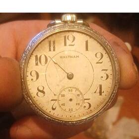 1536187 Waltham Royal Silver Mechanical Pocket Watch Arabic Numerals