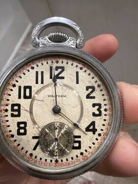 16059327 Waltham Antique Silver Pocket Watch 21 Jewels Mechanical 845