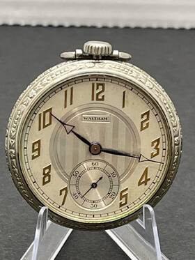 160935116 Waltham Analog Manual Men Pocket Watch Vintage 26983027- 7 Jewel