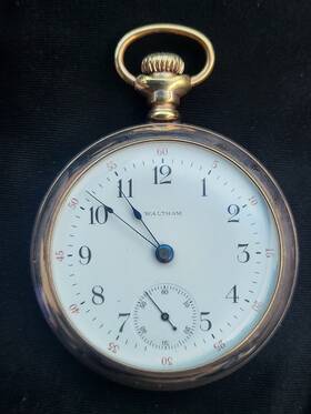 16804744 Waltham Collectible Pocket Watch. Year 1908 Historical. Working 17 Jewels. Rare