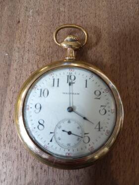16892393 Waltham 1908 7 Jewel Open Face Pocket Watch Sn Vintage Antique