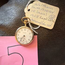 17381914 Waltham 1908 15 Jewels Gold Filled Full Hunter Mechanical Pocket Watch