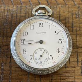 18168137 Waltham Open Face Pocket Watch Works