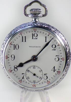 18282818 Waltham 16 Size 17 Jewel Mechanical Pocket Watch Runs Great