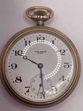 1861101 Waltham 1918 Antique Pocket Watch Gold Filled Case 15 Jewel Canada Working