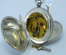 1866 Waltham Wm Ellery Coin Silver Key Full Hunter Pocket Watch 18s 7j Runs Well