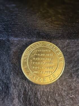 1878-1888 Waltham Vintage American Watch Co. Brass Movement Tin Patented Case