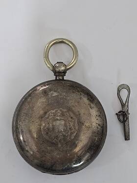 1879-1900 Waltham Rare 1879 Key Wind Silver Pocket Watch Parts Lot-76