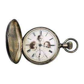 1885-86 Waltham Antique 1885 Sterling Photo Emulsion Dial Hunting 18s 7j Pocket Watch