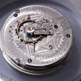 1887-89 Waltham Crescent St 15j 18s Mod 1883 Pocket Watch Movement For Parts