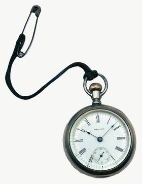 18883 Waltham Pocket Watch Grade 18 18s Model 7j Keystone Silveroid Case