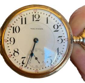 19096008 Waltham Working Antique 21 Jewel 14k Gold Crescent Street Movement Pocket Watch