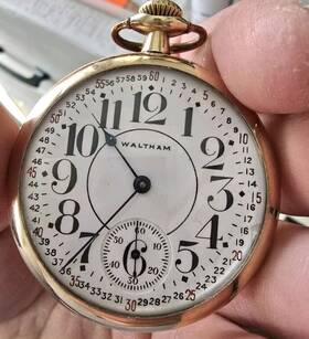 20144984 Waltham Antique 645 16s 21 Jewel 10k F/20 Yr Case Rare Pocket Watch Micro Reg