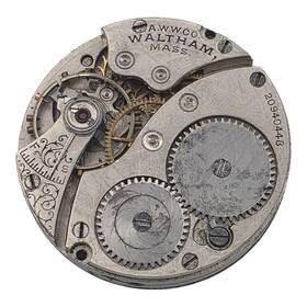 Waltham 20940448 6s Pocket Watch Movement 7 Jewel Usa Good Balance Runs