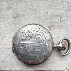 2130232 Waltham Full Hunter Silver Pocket Watch Mechanical Arabic Numerals Seconds Hand