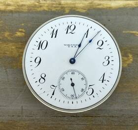 21688507 Waltham Vtg Aww Co. 1900s Pocket Watch Movement 15 Jewels Runs Great