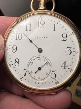 217110 Waltham Colonial Series 15 Jewels Gold Filled Pocket Watch Yellow Analog