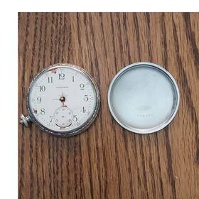220232 Waltham 15 Jewels Silver Open Face Mechanical Pocket Watch Analog White Dial