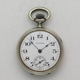22901246 Waltham 315 Model 1900 3/0 Size Sterling Silver Open Face Pocket Watch Ca. 1919