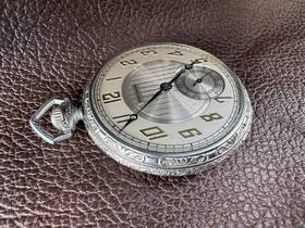 26248579 Waltham Silver Pocket Watch Arabic Numerals Mechanical Movement Seconds Hand