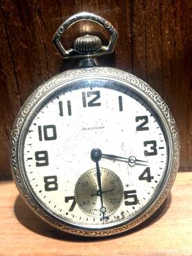 26426883 Waltham Antique A. Nickeloid Pocket Watch 7 Jewels/ 49 Mm #26426883