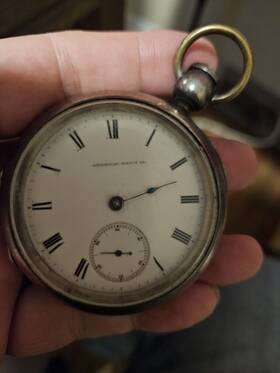 2872 Waltham Keywind Approx Year Coin Silver Case Missing Hand Movement Moves