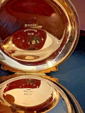 292252 Waltham Pocket Watch 14kt Gold Working Serial#