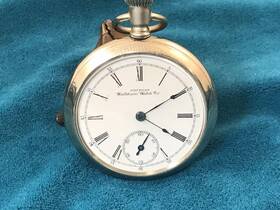 C.1900 Waltham 32132 Vtg Riverside 1899 16s 17j Pocket Watch Display Back Running