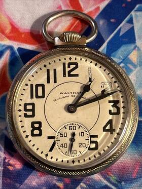 33258412 Waltham Vintage Vanguard Pocket Watch Model 1908 Size16 Jewels 23 Railroad Grade