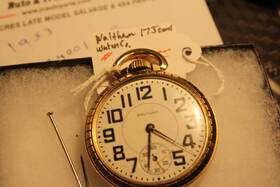 34001679 Waltham 17 Jewel Open Face Pocket Watch 1953 #