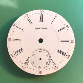 3d4-546 Waltham Vintage Pocket Watch Enamel Dial 42.10 Mm With Sub Second Hand /