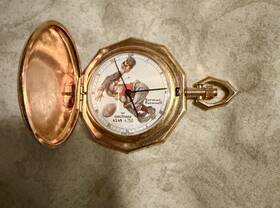 4750 Waltham 4249/4750 Full Hunter Pocket Watch Norman Rockwell Baseball Design