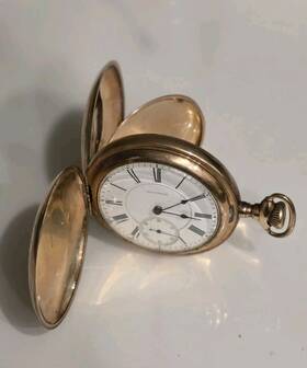 4461573 Waltham Pocket Watch Guaranteed 25 Years 17 Jewels Keystone Case