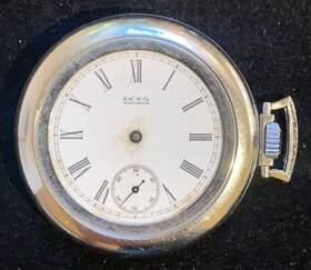 4517074 Waltham Vintage A.w.w.co Pocket Watch Not Running For Parts