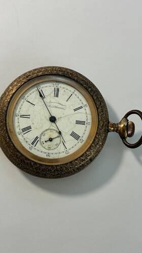 46-9824 Waltham Antique American Pocket Watch With Hunter Case Safety Barrel -