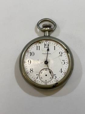 497327 Waltham Antique Circa 1913 Pocket Watch Silverode Case#497327 For Parts