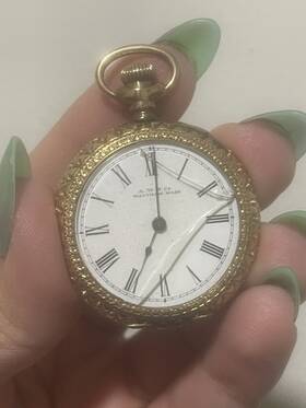 5393691 Waltham Vintage 1890s Am. Watch Co. Mass. 14k Gold Plated Pocket #5393691