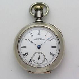 5551871 Waltham Ps Bartlett Model 1883 18 Size Open Face Coin Pocket Watch Ca. 1892