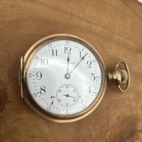 5853433 Waltham Pocket Watch Works 15 Jewels #5853433 Gold See Video