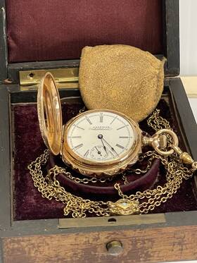 6100693 Waltham American 14kt Y Gdoble Hunter Case Os 11j Pocket Watch 1891 Runs Well