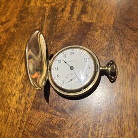 6155056 Waltham Pocket Watch 14k Gold Filled 15jewel Full Hunter Case 1907 Runs