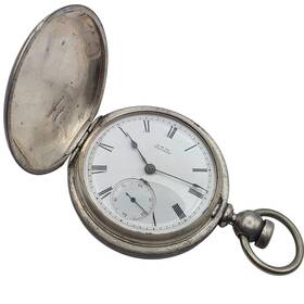 67146 Waltham Runs Wm Ellery 18s Coin Silver Solid Hunter Pocket Watch Lot