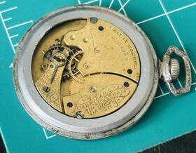 6807364 Waltham Pocket Watch Movement With Partial Case - Missing Back
