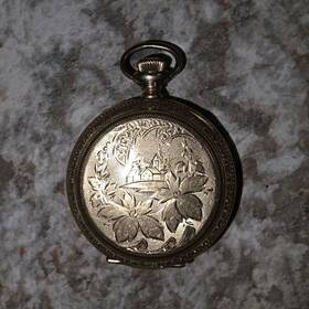 6837798 Waltham Gold Filled Full Hunter Pocket Watch Roman Numerals Mechanical Engraved