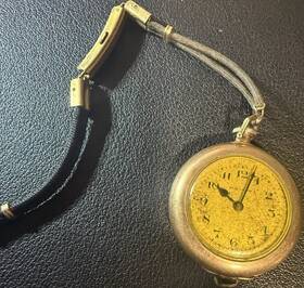 6861995 Waltham Pocket Watch 15 Jewels Open Face Manual Mechanical Yellow Dial Arabic