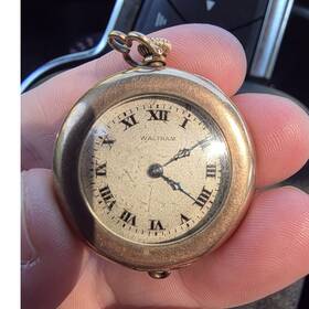 6942355 Waltham Gold Filled Full Hunter Pocket Watch White Roman Dial Manual Wind
