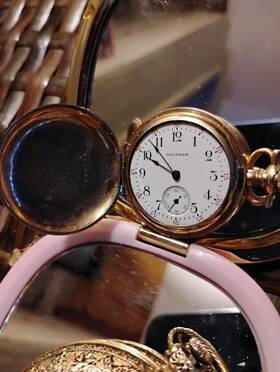 7045775 Waltham 1897 Seaside Pocket Watch 7j 0s 20-year Gold Filled Hunting Runs