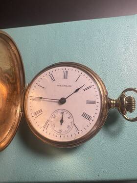 774316 Waltham 14k Solid Gold Pocket Watch Very Ornate Overwound Needs Repair