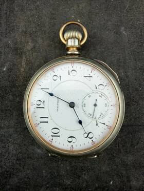 7901718 Waltham 7904846 1873 Antique 21j Crescent St 18s Open Back Pocket Watch Runs