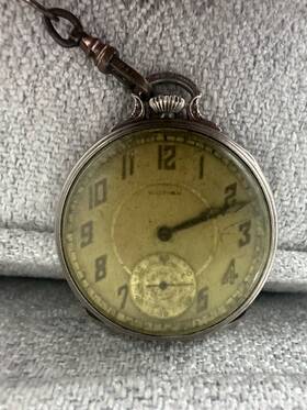 7979618 Waltham Walton Colonial Pocket Watch 14k Gold Does Not Work Well Wind